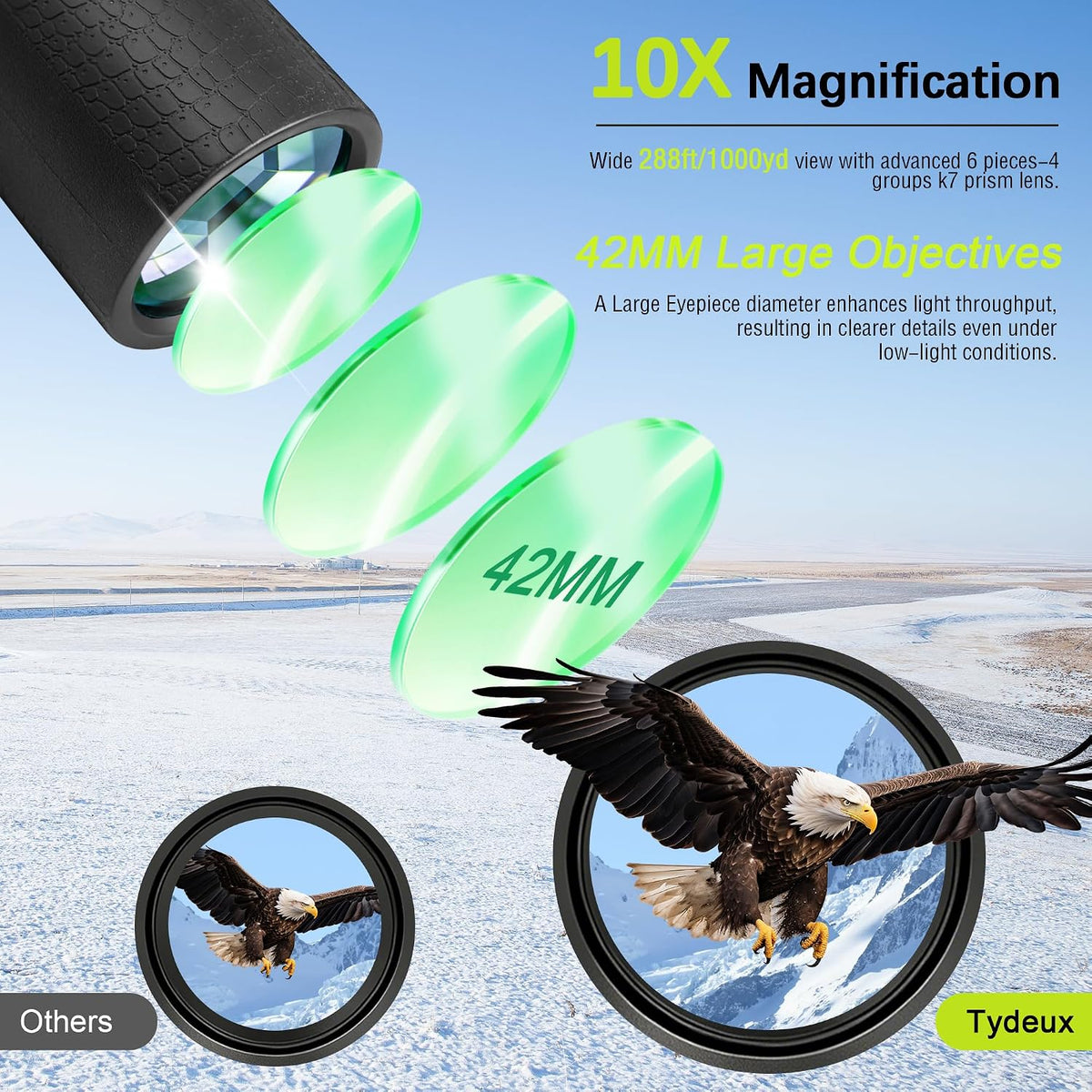 10x42 Binocular Compact Natural Binoculars, Bird Watching & Outdoors