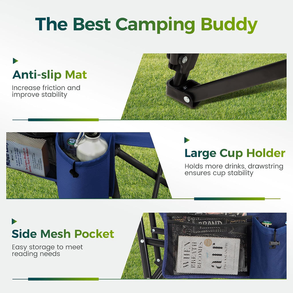 ALPHA CAMP Oversized Camping Chair for Adult Lawn Chair for Outdoor Camping