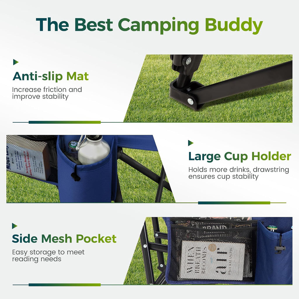 ALPHA CAMP Oversized Camping Chair for Adult Lawn Chair for Outdoor Camping