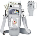 Initial Water Bottle Holder with Strap for Stanley Cup Accessories 40 oz/Simple Modern Tumbler, Birthdays for Women Girls, Water Bottle Carrier Bag with Phone Pocket,Hiking Walking Gym Camping