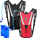 2 Pack Hydration Backpack Pack with 2L Water Bladder, Hiking Backpack with Hydration Bladder Water Rucksack Backpack Bladder Bag Cycling Bicycle Bike/Hiking Climbing Pouch