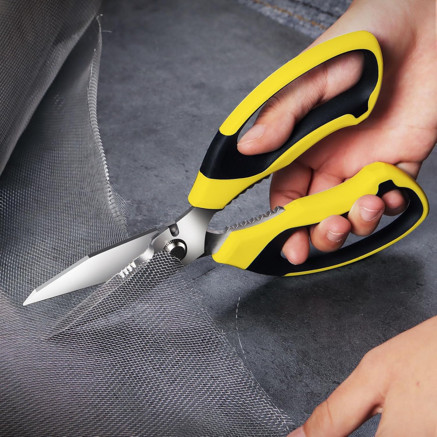 BoFuYuan Utility Scissors All Purpose heavy duty 8-Inch Yellow