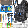 PLUSINNO Fishing Backpack with Tackle Box & Fishing Gear Kit Tackle Bag