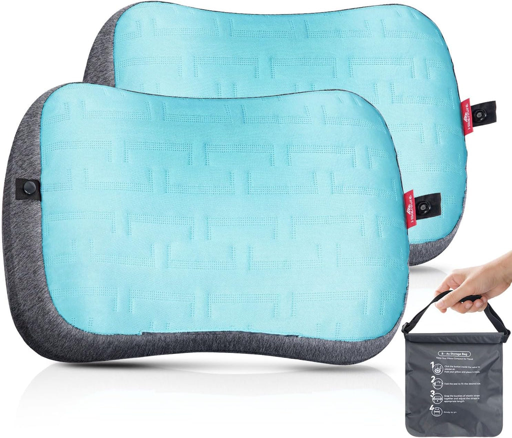 Hikenture Inflatable Beach Pillow with Built-in Sandbag, Removable Cover