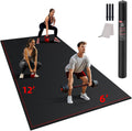 GymCope Large Exercise Mat for Home Workouts, 12x6/10x6/9x6/8x6/7x5/6x4 ft