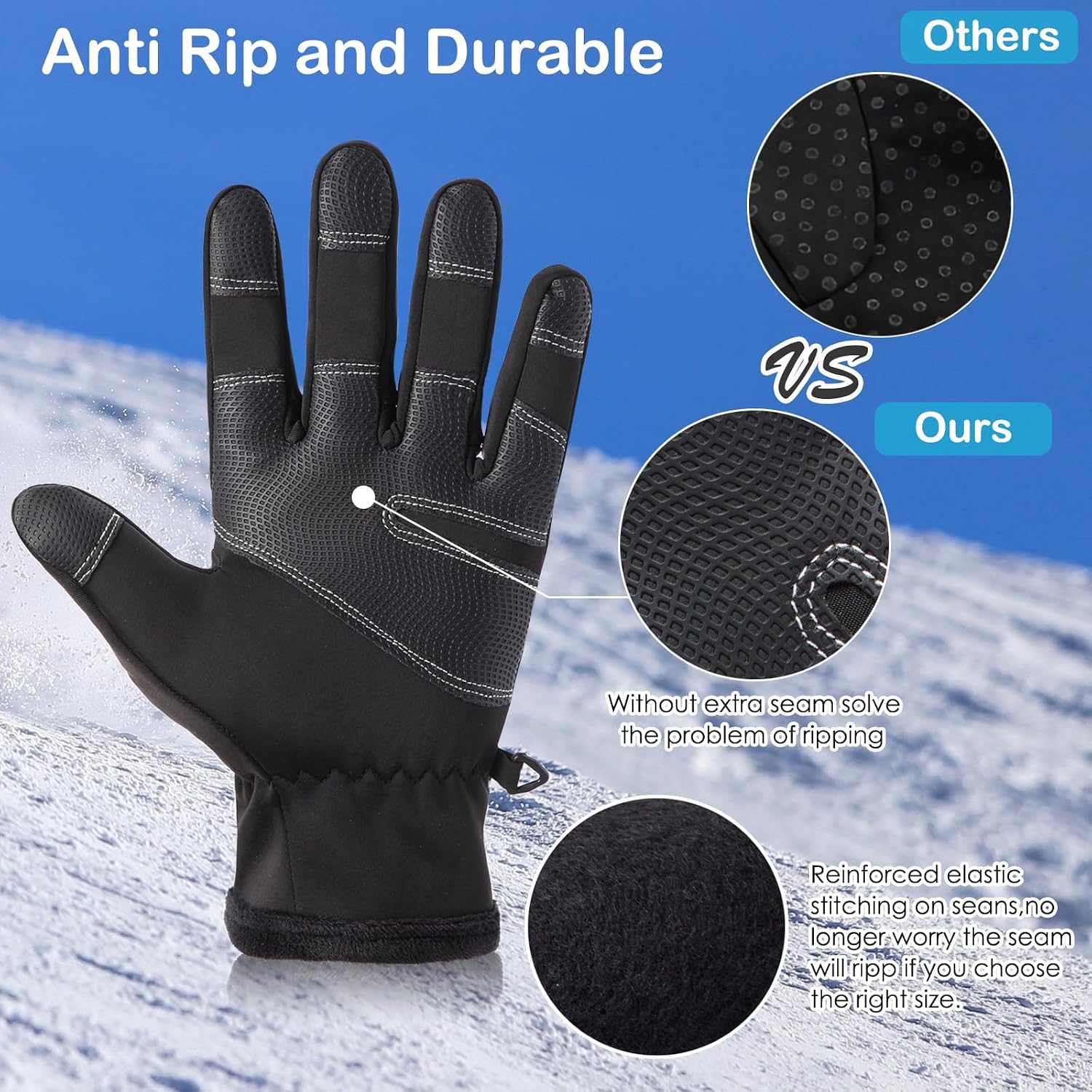 Winter Warm Gloves,Touchscreen Cold Weather Driving Windproof for Men Women