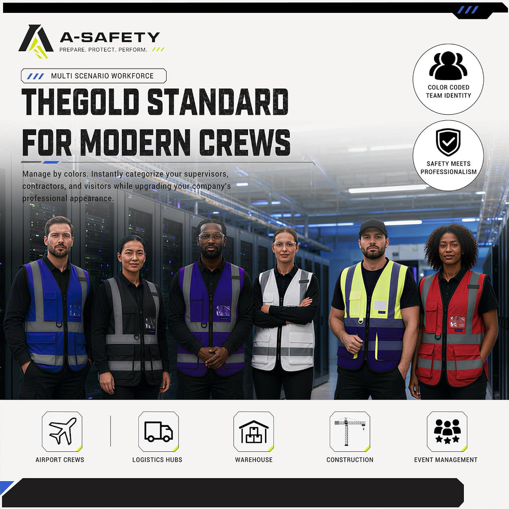 A-SAFETY High Visibility Reflective Safety Vest Customize Logo (XS-8XL)