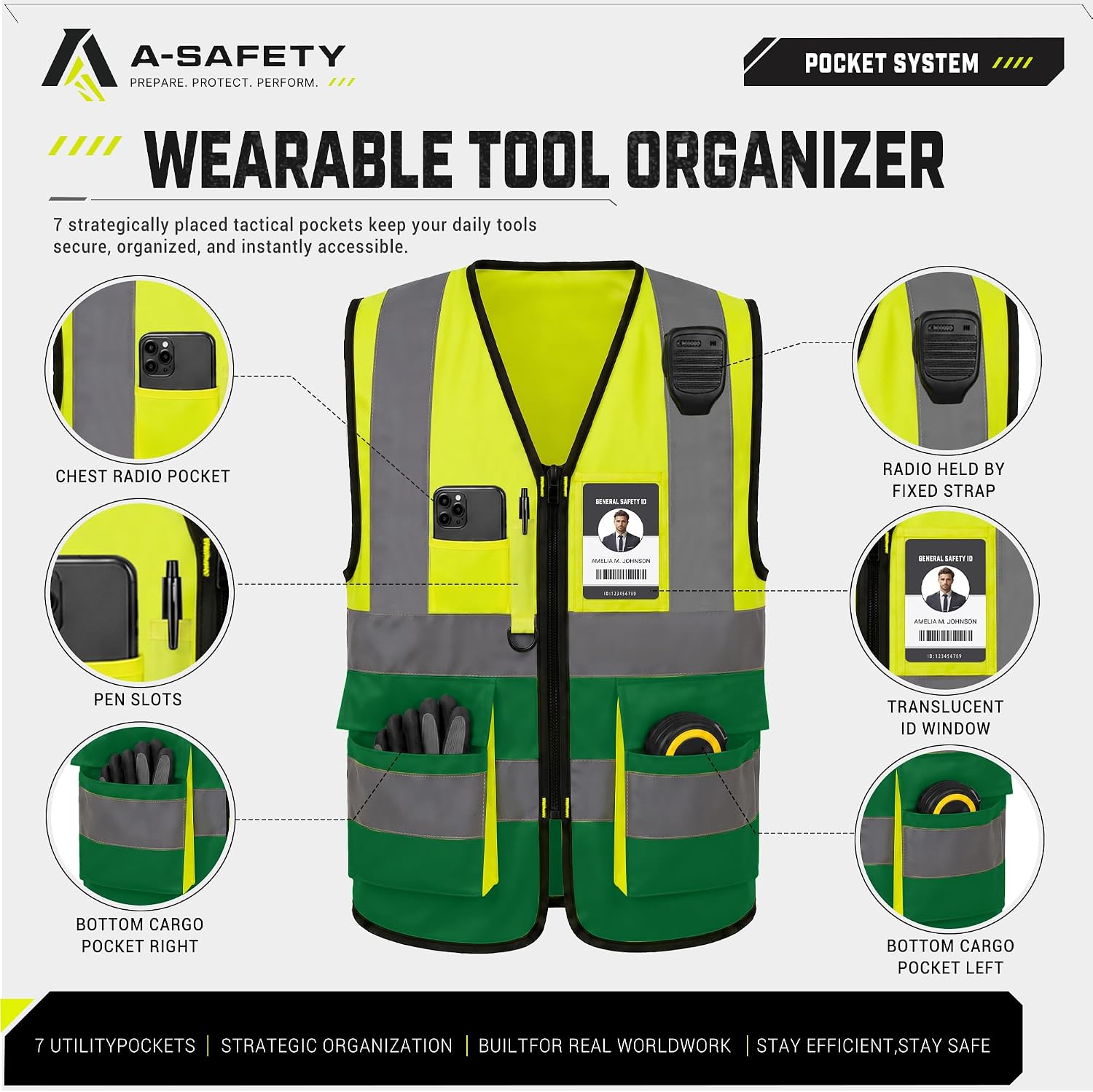 A-SAFETY High Visibility Reflective Safety Vest Customize Logo (XS-8XL)