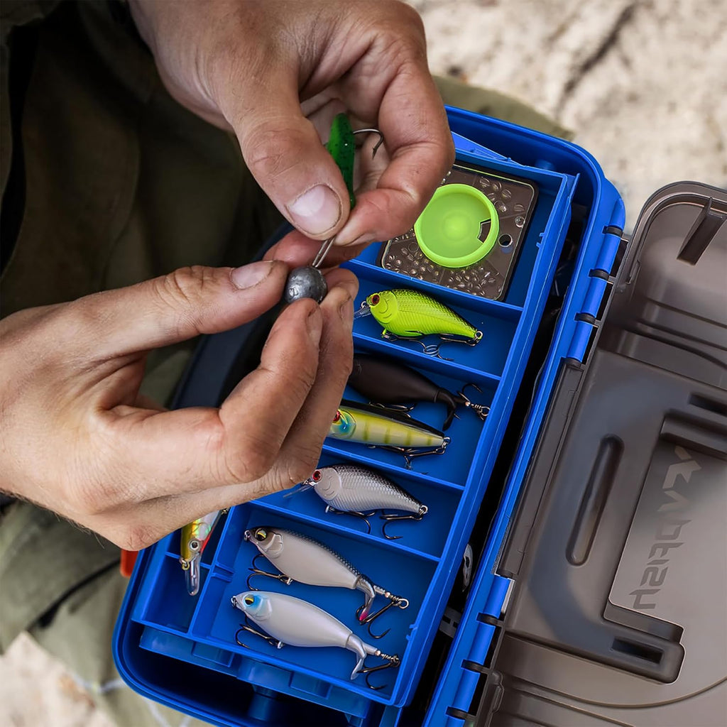 Fishing Tackle Box with Tackle Included Lures, 3-Layer Tackle Kit