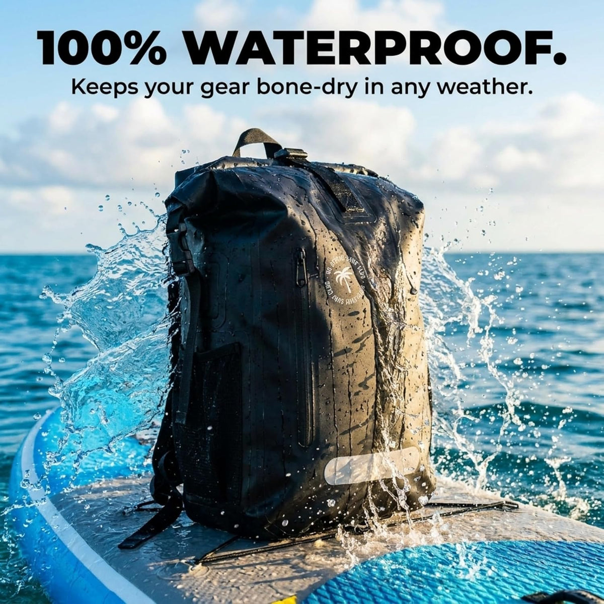 Ho Stevie! 25L Waterproof Surf Backpack - Built For Adventure - Roll Top Closure Keeps Your Gear Dry In Bag