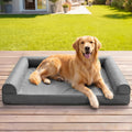 Sytopia XL Orthopedic Outdoor Dog Beds Large Sized Dog, Supportive Dogs Couch with Waterproof Washable Cover, Extra Large Comfort Pet Sofa with Soft Sherpa & Nonskid Bottom, Grey, 42"
