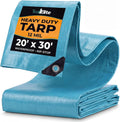 Tarps Heavy Duty Waterproof 20x30 ft, 12 mil Thick Tarp Cover with Grommets