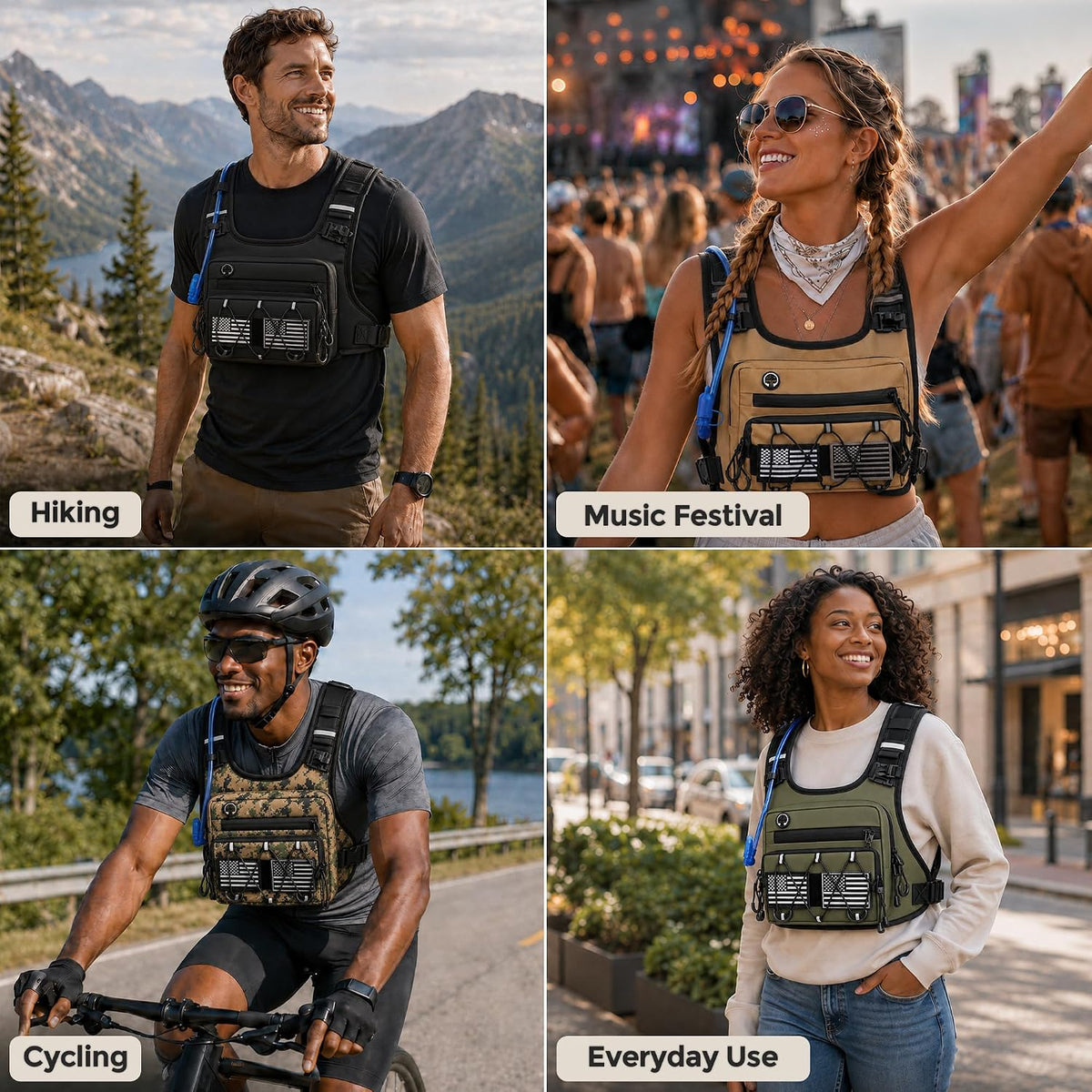 Running Vest Water Backpack with 2L Leak-Proof Bladder for Men & Women