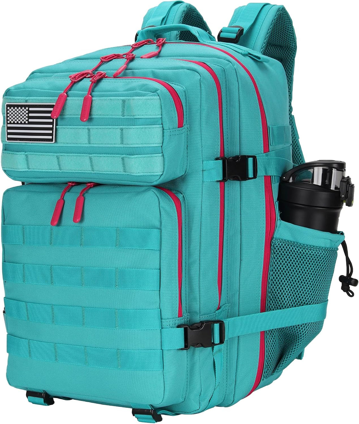 Lovelinks21 25L Tactical Military Backpack Small Travel Rucksack for Men and Women Assault Pack Bug Out Bag Molle Daypack Gym Backpack with Bottle Holder (Cat Paw)
