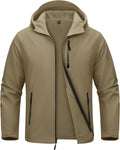 MAGCOMSEN Men's Jacket Waterproof Fleece Lightweight Softshell Rain Coat