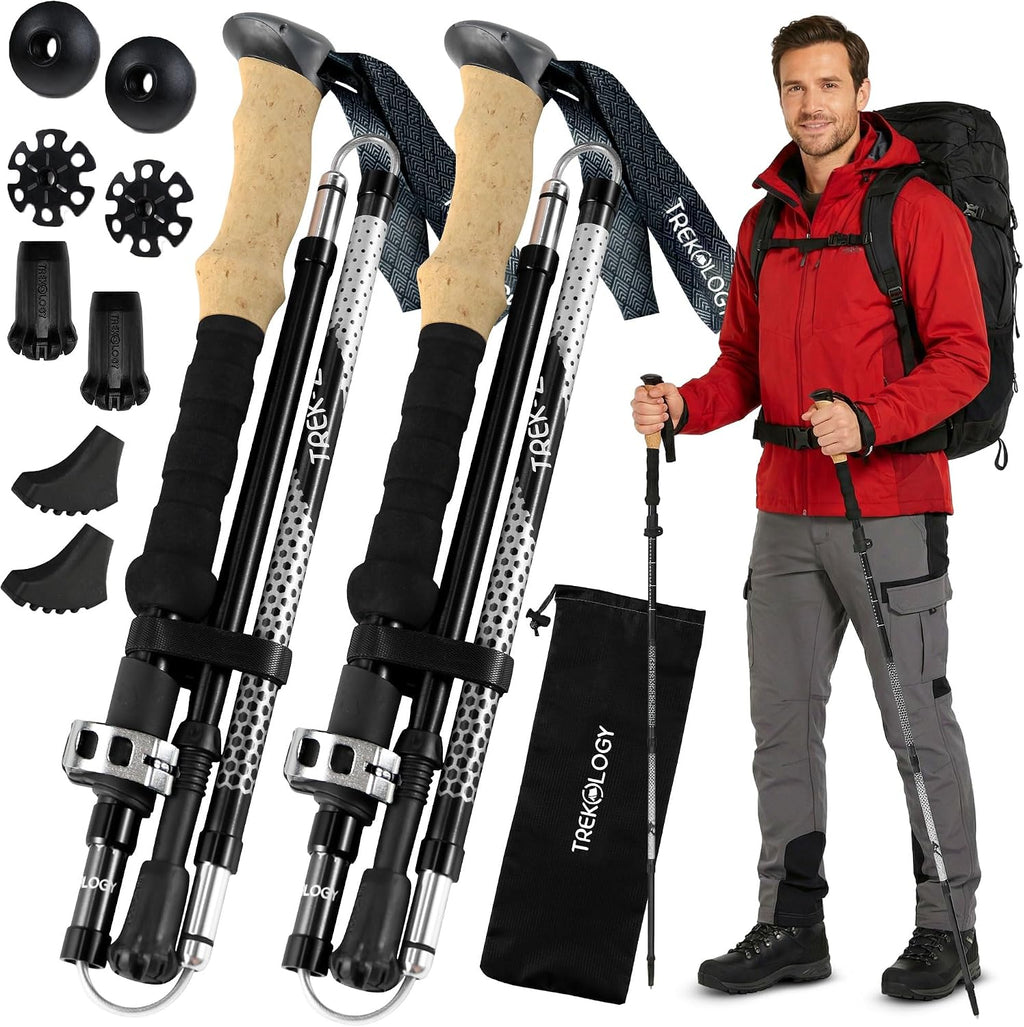 Trekology Trek-Z Hiking Trekking Poles, Walking Stick for Men, Women, 2pc