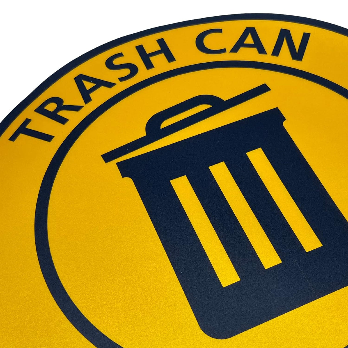 TRADESAFE Trash Can Anti-Slip Floor Sticker - Trash Can Decal Caution Sign, Peel and Stick Adhesive Vinyl Sign, ANSI-Compliant, 17” Diameter Round Sticker Yellow, Black
