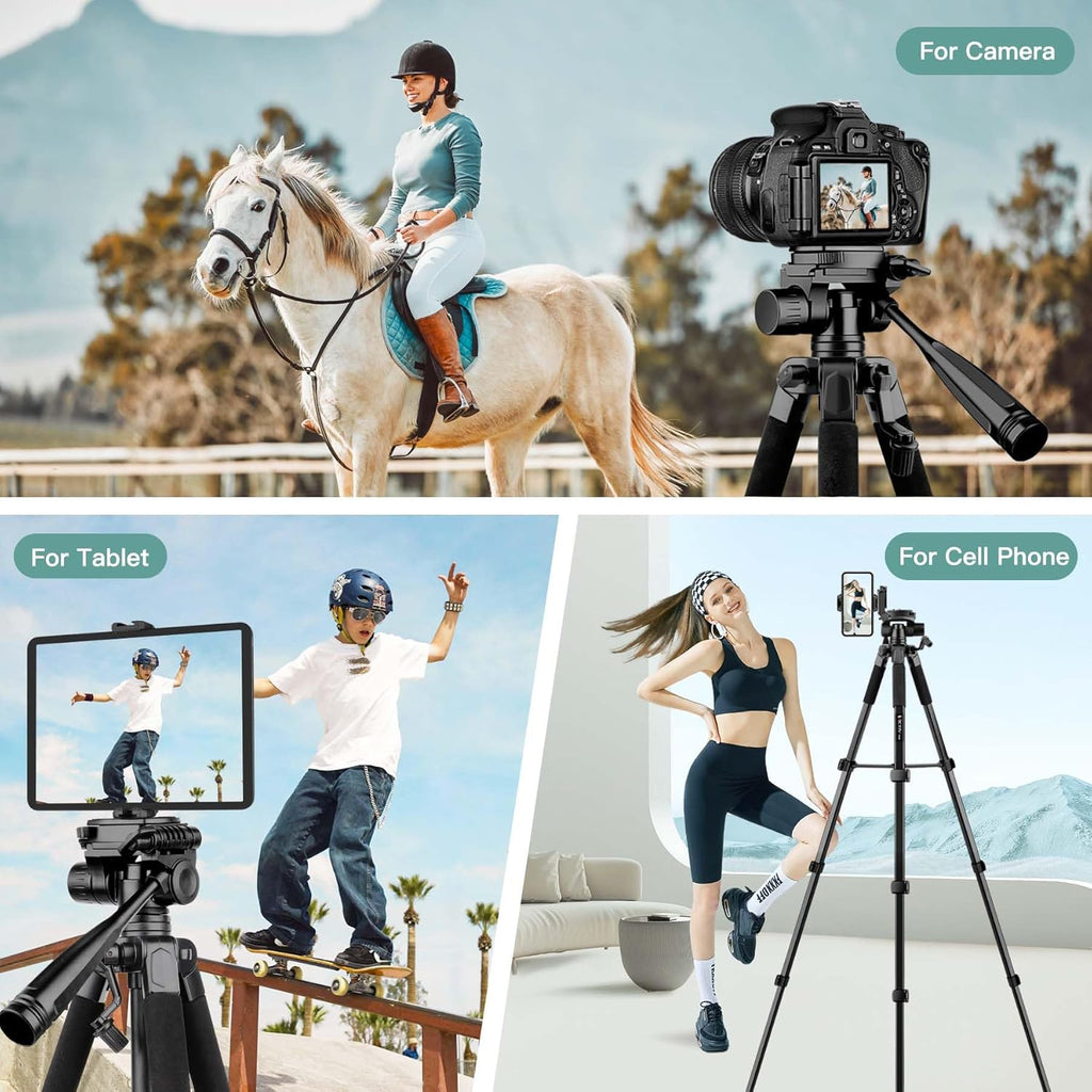 VICTIV Camera Tripod, 68" Phone Tripod for Tablet iPad iPhone with Remote