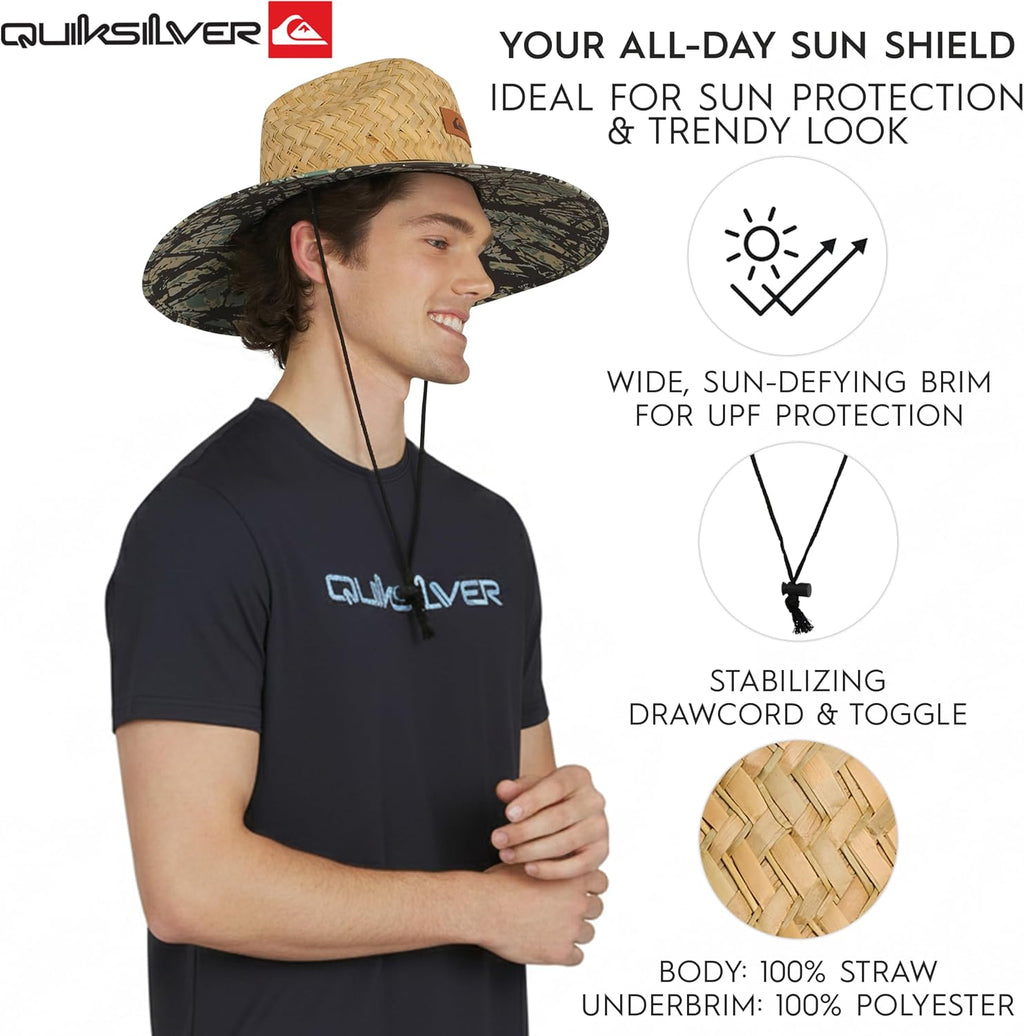 Quiksilver Men's Wide Brim Outdoor Lifeguard Straw Sun Hat