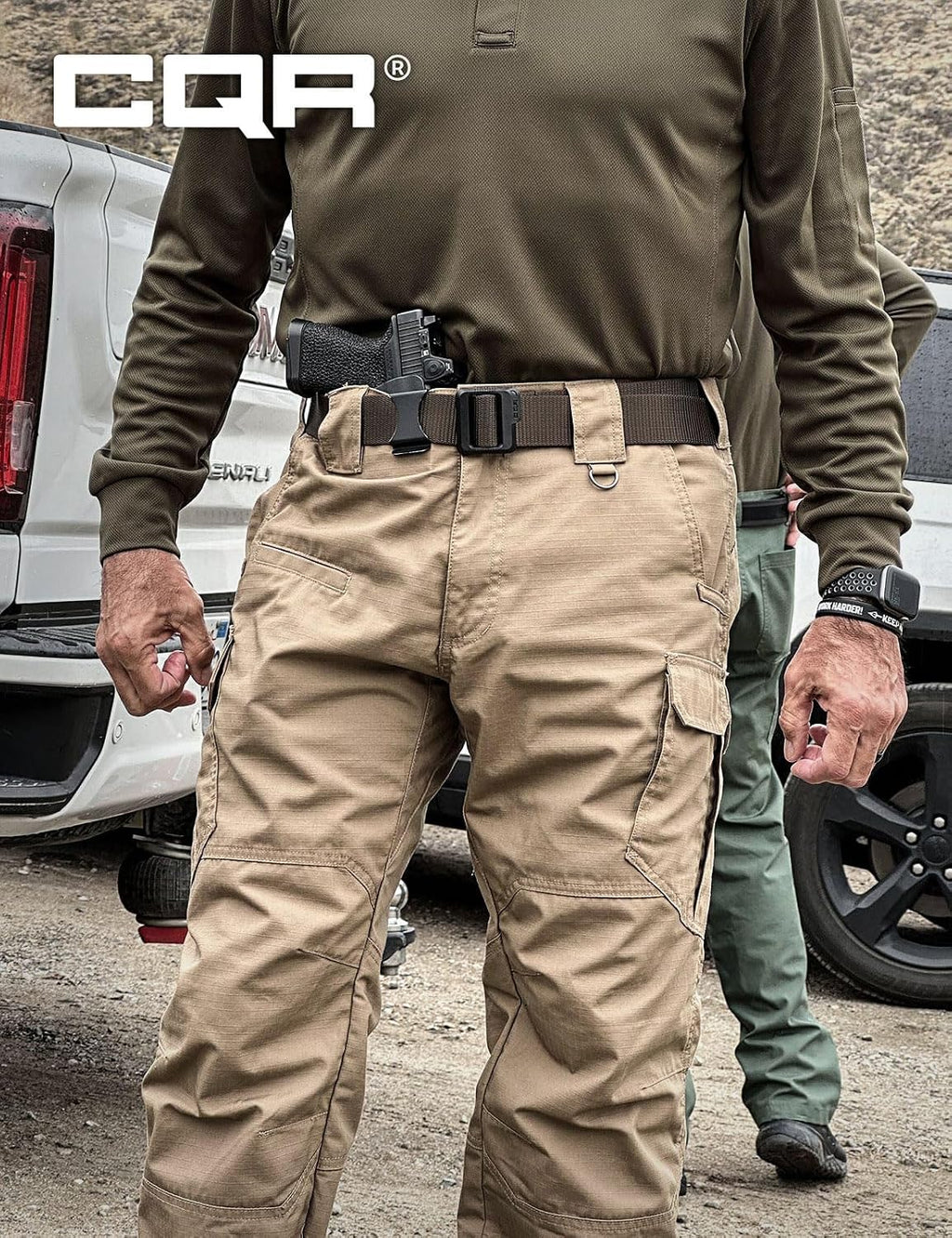 CQR Men's Tactical Pants, Water Resistant Ripstop Cargo Pants, Lightweight EDC Work Hiking Pants, Outdoor Apparel