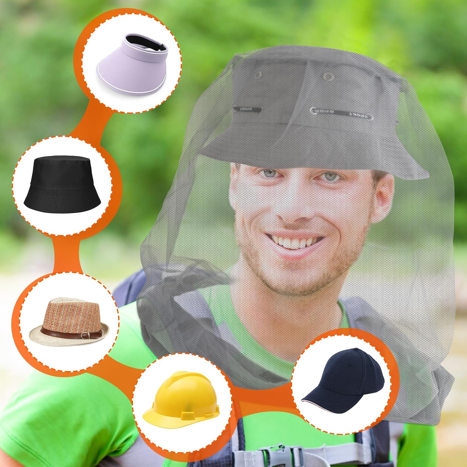 South to East Mosquito Head Net for Insects 2 Pack, Fly & Bug Protection