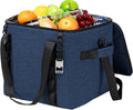 Insulated Soft Cooler Bag 12"x12"x12" Large Leakproof Soft Sided Ice Chest for Travel Beach Camping, 50 Cans Portable Cooler Box for Grocery Shopping, Road Trips