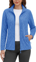 MAGCOMSEN Womens Fleece Zip Up Jacket with Pockets Lightweight Soft Coat