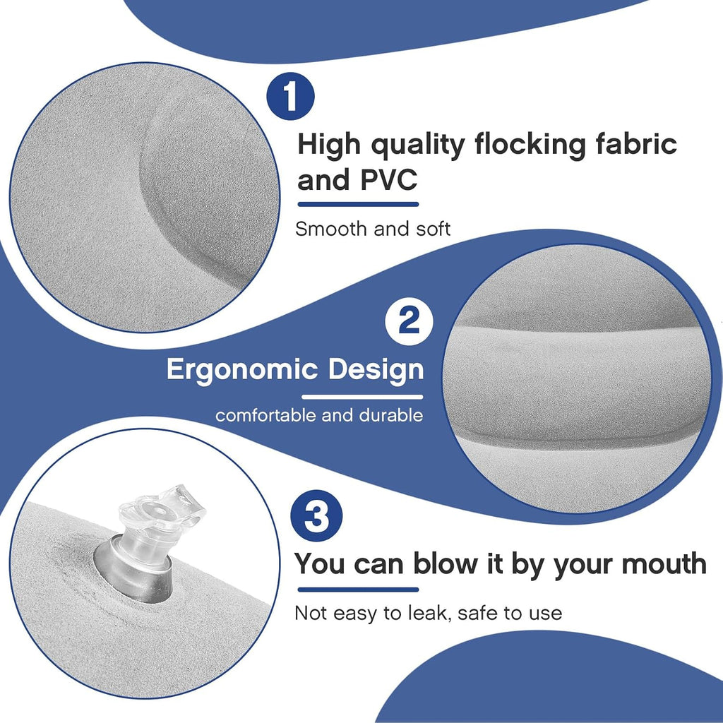 Maitys 5 Pcs Inflatable Camping Pillow,16.93 X 10.63 Inches,Gray