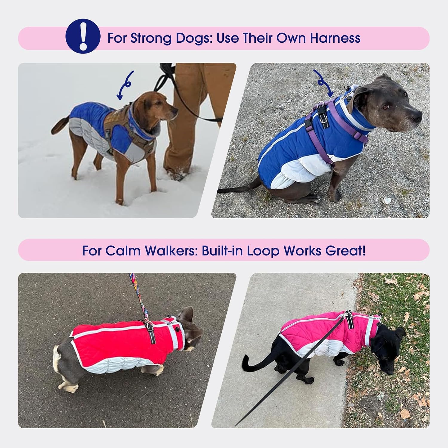 FUAMEY Dog Coat for Small Dogs, Fleece Dog Winter Jacket with Harness