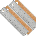 Metal Ruler 6 Inch, Non-Slip Cork Backing, Ink Bleed-Resistant Edge, 2 Pcs