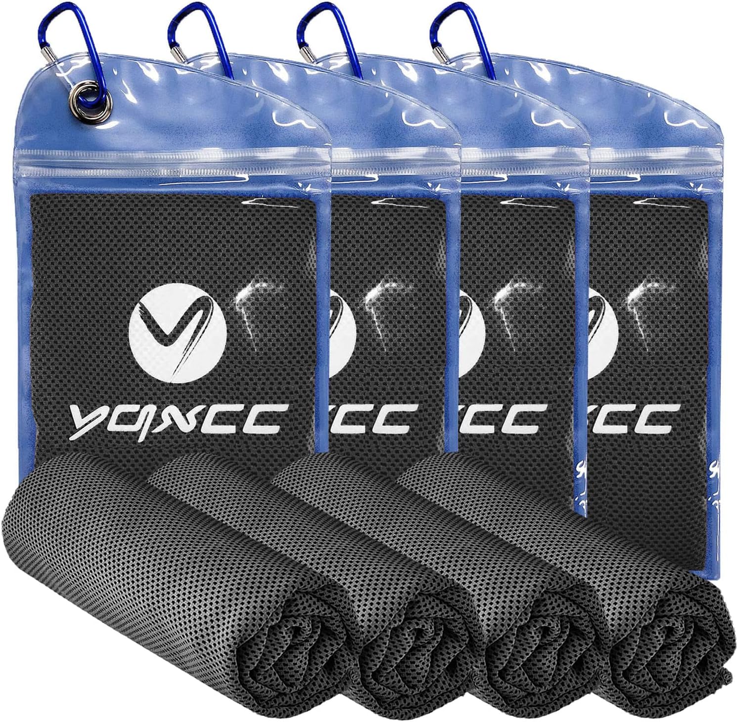 YQXCC 4 Pack Cooling Towels (47"x12"), Ice Cool Towels for Neck & Face