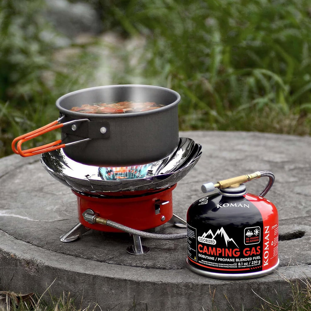 KOMAN Isobutane Fuel Canister 230 Gram Camping Stove Fuel Butane Propane Blend Camping Fuel Gas Canister Butane Backpacking Stove Fuel (Pack of 6)