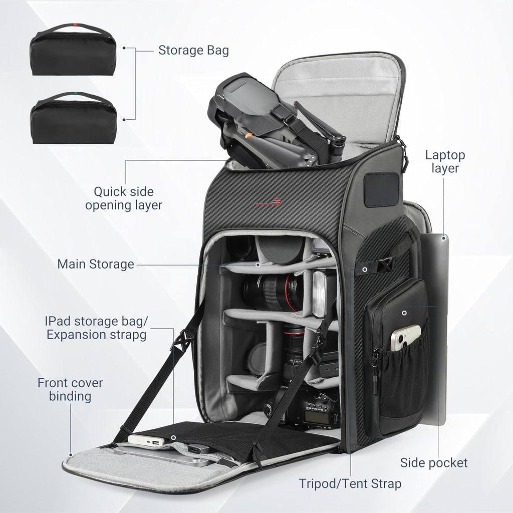 STARTRC VCR Camera Backpack Case Professional 40L Travel Bag Accessories