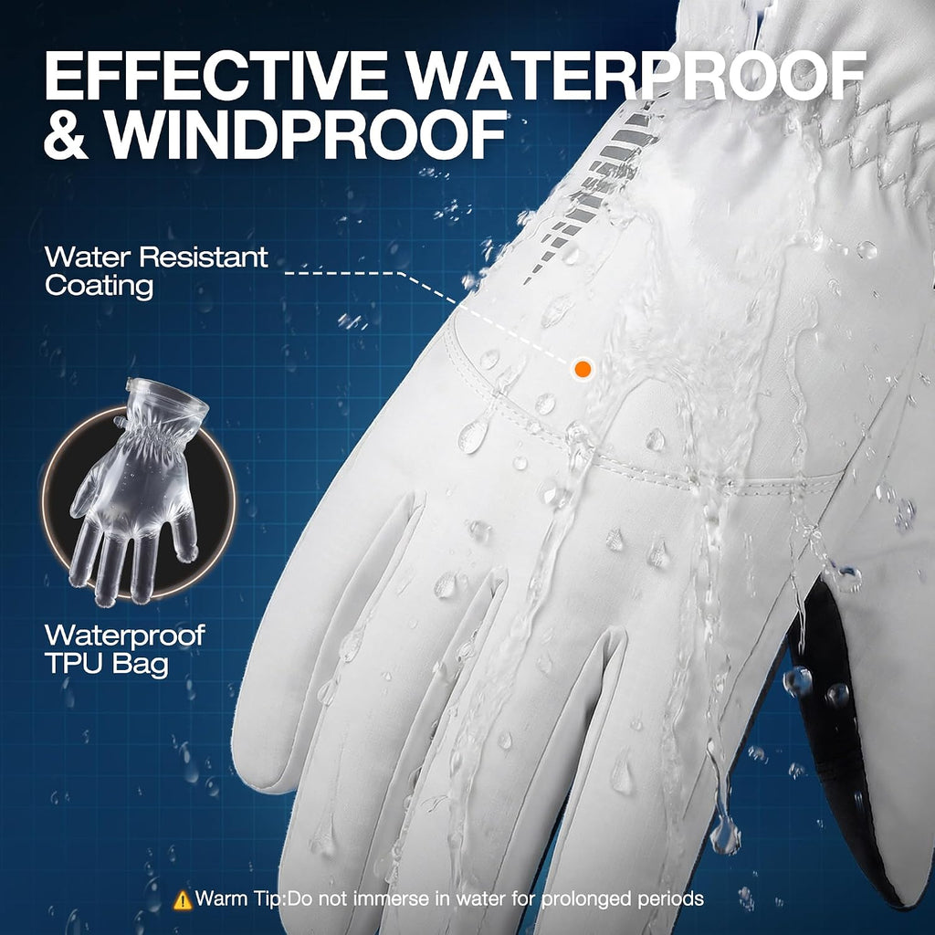 SIMARI Winter Waterproof Warm Gloves Women Men with Touchscreen Fingers, Ski Snow Windproof for Cold Weather Thermal, for Running Hiking Driving Cycling Outdoor Sports Daily Work