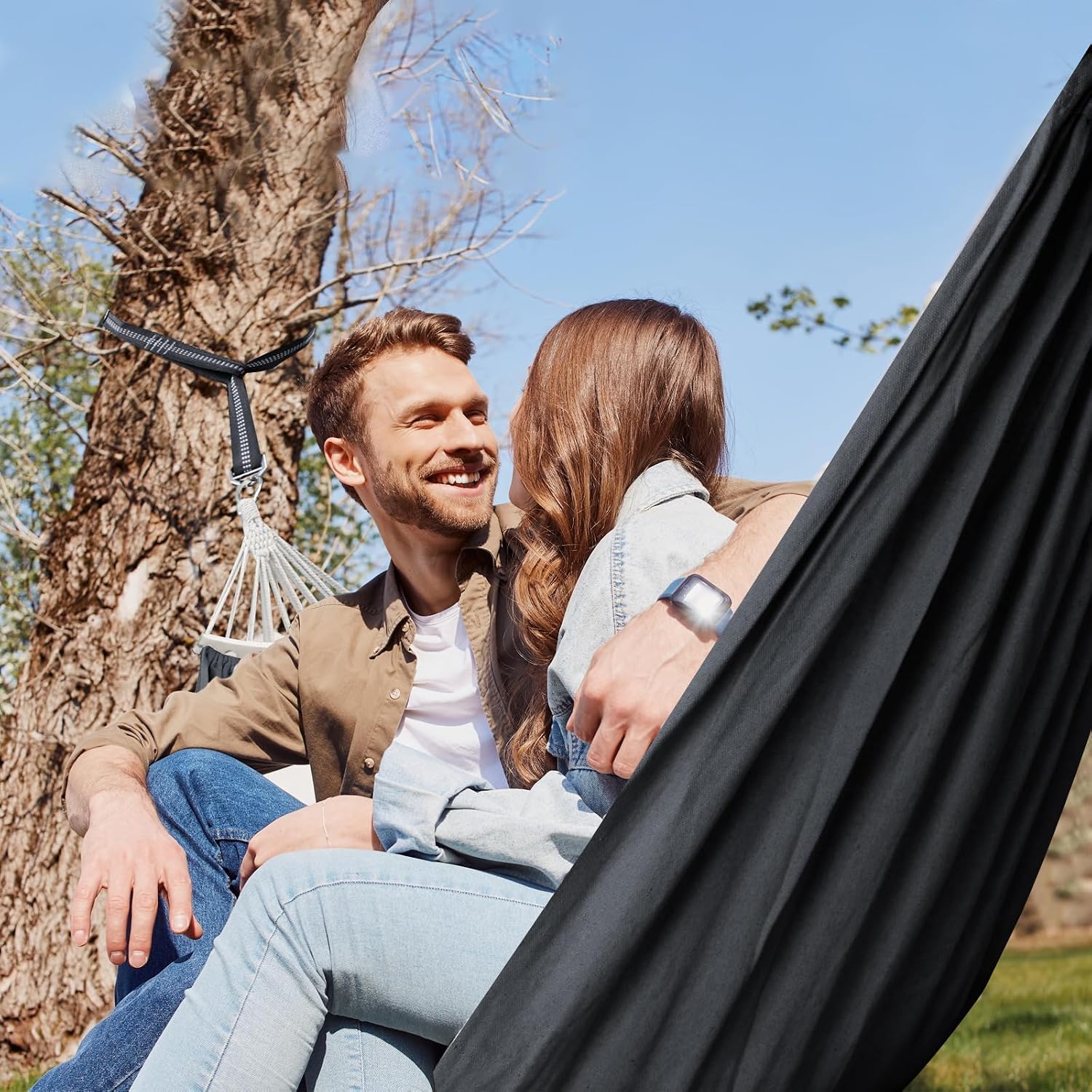 Chihee Cotton Hammock 8.9x4.9ft Holds Up to 660lbs Prevents Side-Tipping