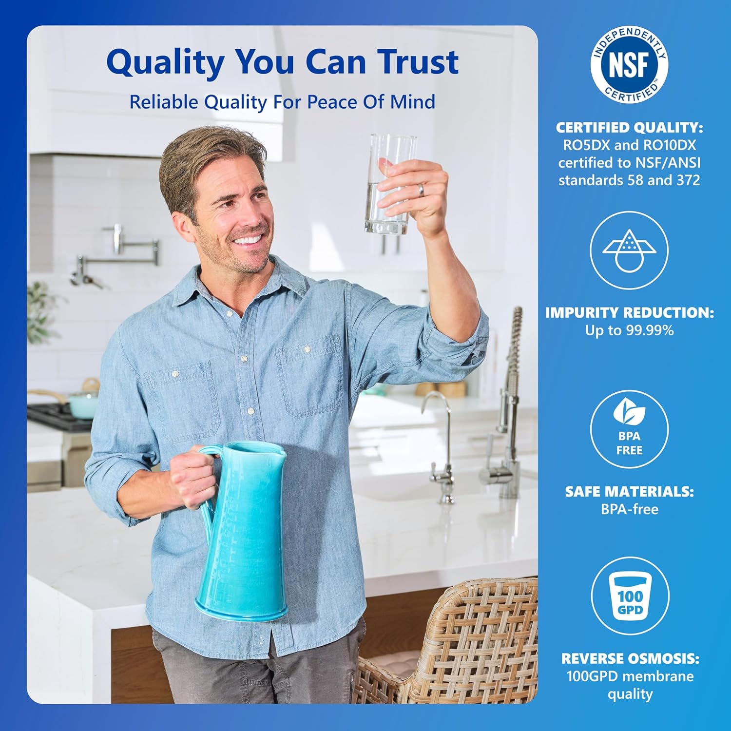 Express Water ROALK10D, 10-Stage Under Sink RO System, Alkaline, 100 GPD
