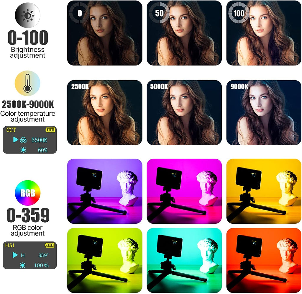 VIJIM VL120 RGB Video Light Portable LED Camera Light Panel 0-360Full Color