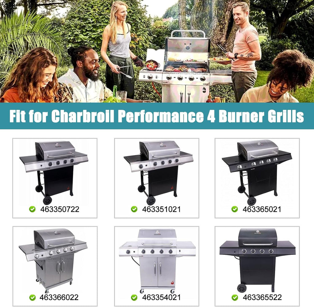Criditpid Grill Grates for Charbroil Performance 4 Burner 463365021 463351021 463350722 463354021 463366022 463365522 463352521, 17" Cooking Grates for Charbroil Grill Parts G426-0005-W1 G426-0004-W1
