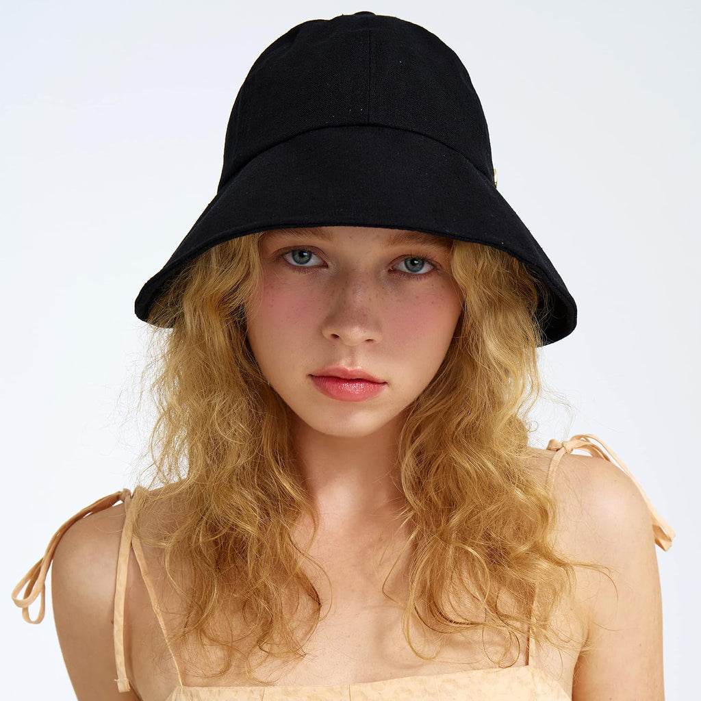 WHITE SANDS MOJA Linen Blend Victorian Bonnet Hat Sun Cap, Foldable Summer Visor | NEW Katy
