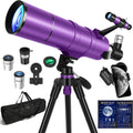 Telescope for Adults & Kids, 90mm Aperture 600mm Refractor Telescope for Astronomy Beginners, Portable Travel Telescopes with Tripod, Phone Adapter, Moon Filter, Carry Bag & Moon Phase Guide