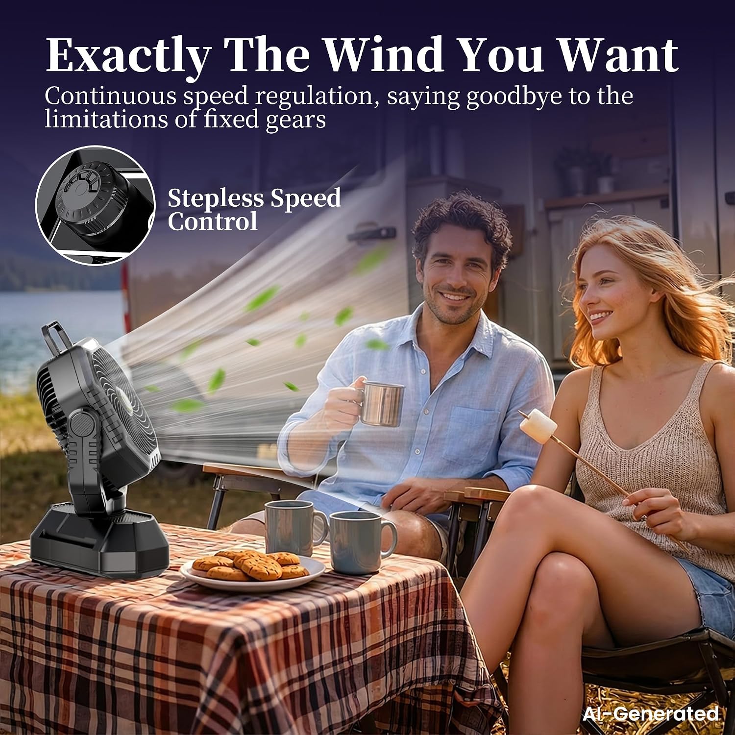 AJVV Camping Fan with Light, Remote and Oscillation, Battery Powered Hanging Tent Fan, Rechargeable Portable for Camp, Outdoor, Emergencies, Fishing, RV Travel, Jobsite