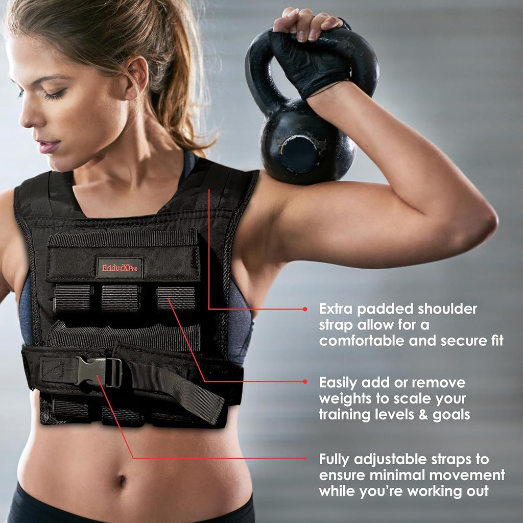 Weighted Vest for Men & Women | Adjustable Weight Vest 25 lbs/35 lbs/45 lbs with Removable Iron Weights, 1000D Cordura Weighted Training Vest for Rucking, Running & Strength Training