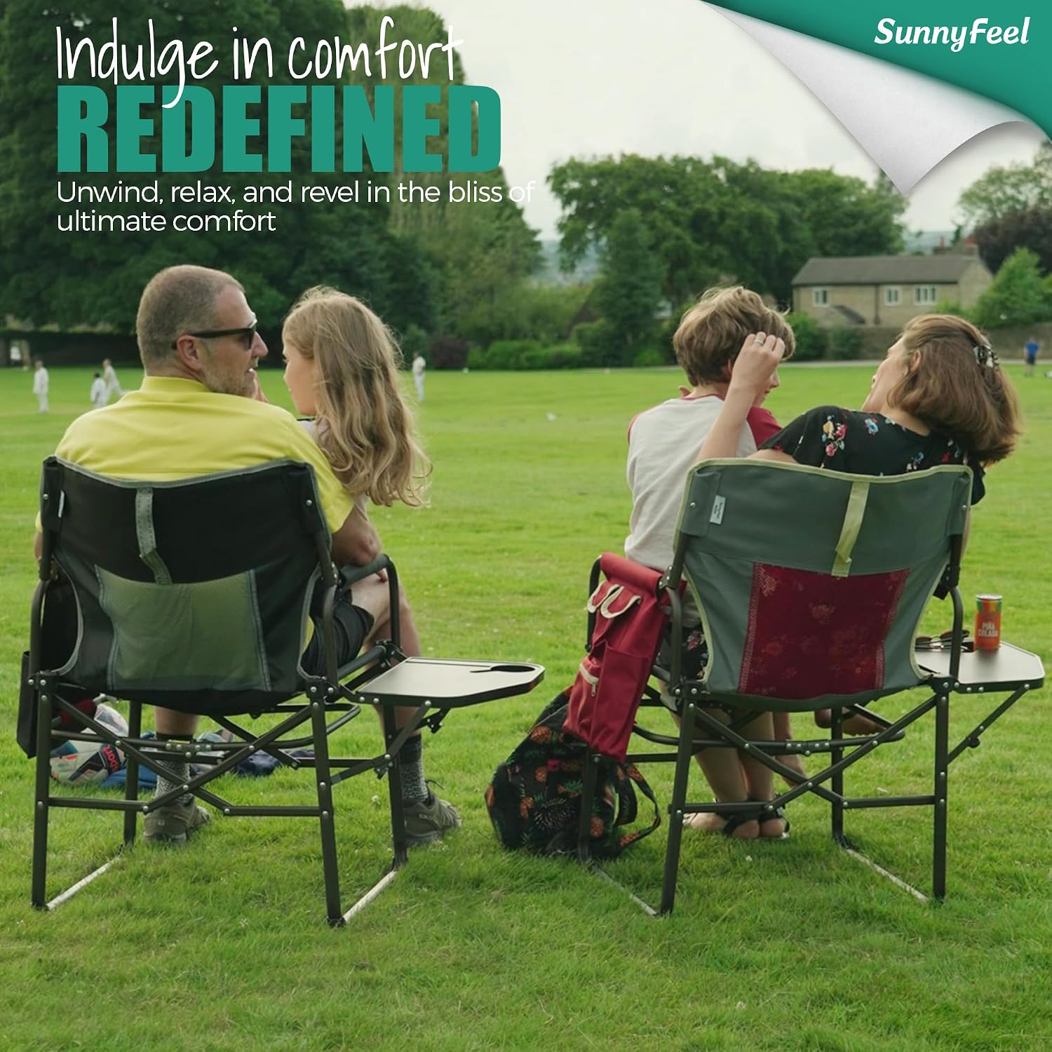 SUNNYFEEL Oversized DirectorsCamping Chair for Adults with Side Table