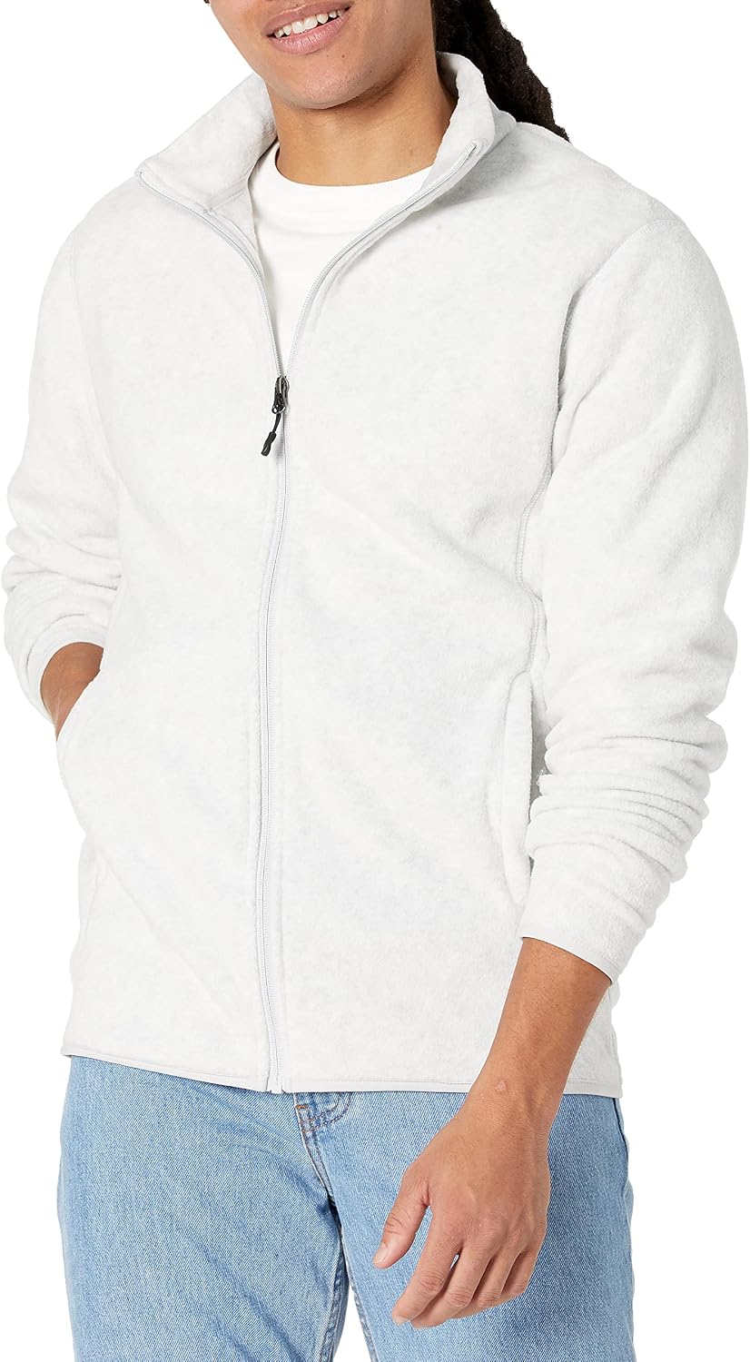 Amazon Essentials Men's Full-Zip Polar Fleece Jacket with Zippered Pockets for Cold Outdoor Weather (Available in Big & Tall)