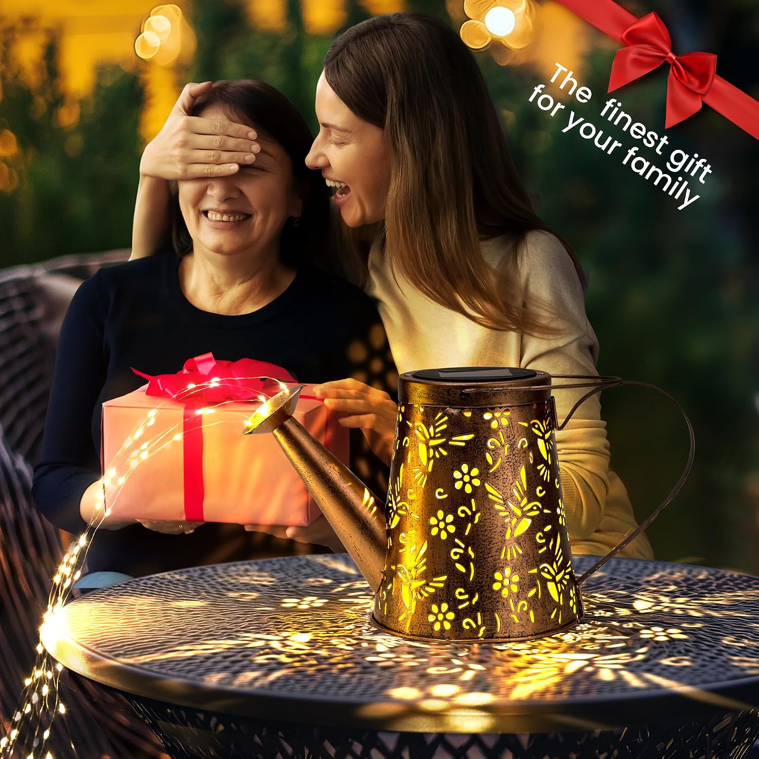 Solar Watering Can Lantern for Outside, Hanging Gift