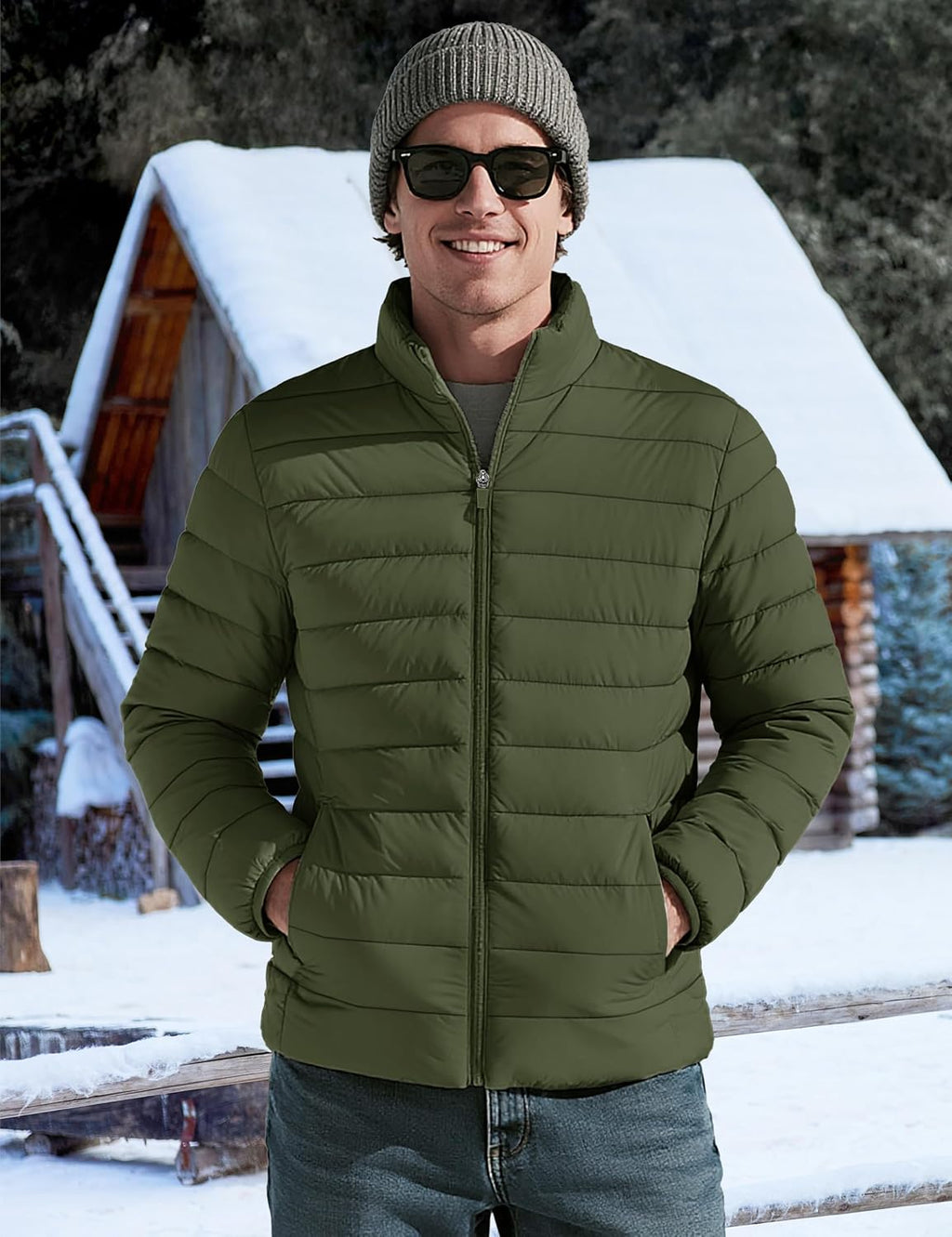 TACVASEN Men's Lightweight Puffer Jacket Quilted Insulated Winter Coat