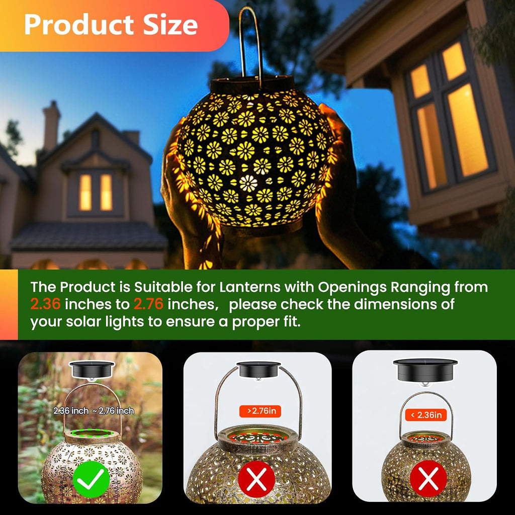 4 Pack Solar Light Replacement Top, 2.76 Inch Waterproof for Garden Lantern
