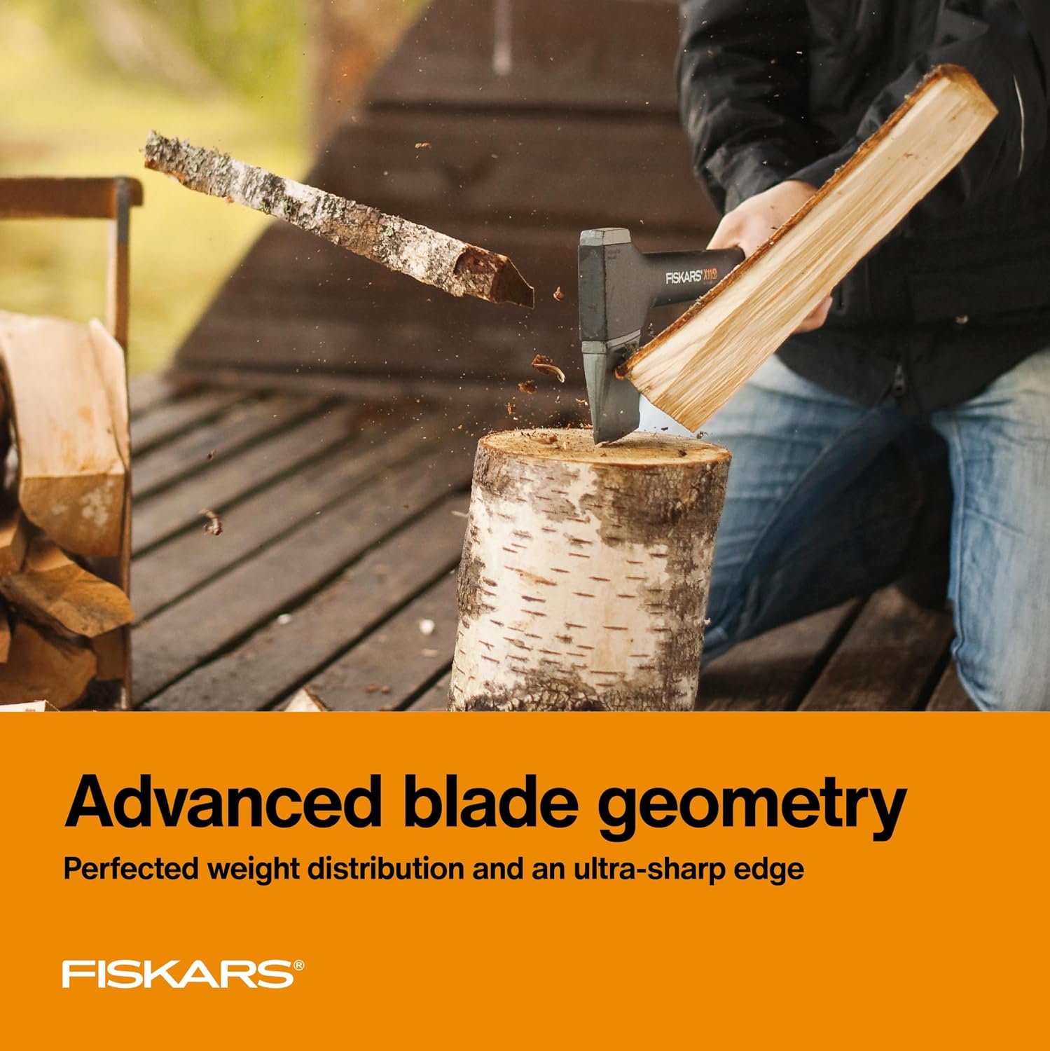 Fiskars X11 Splitting Axe 17", for Small Logs, Kindling & One-Handed Use