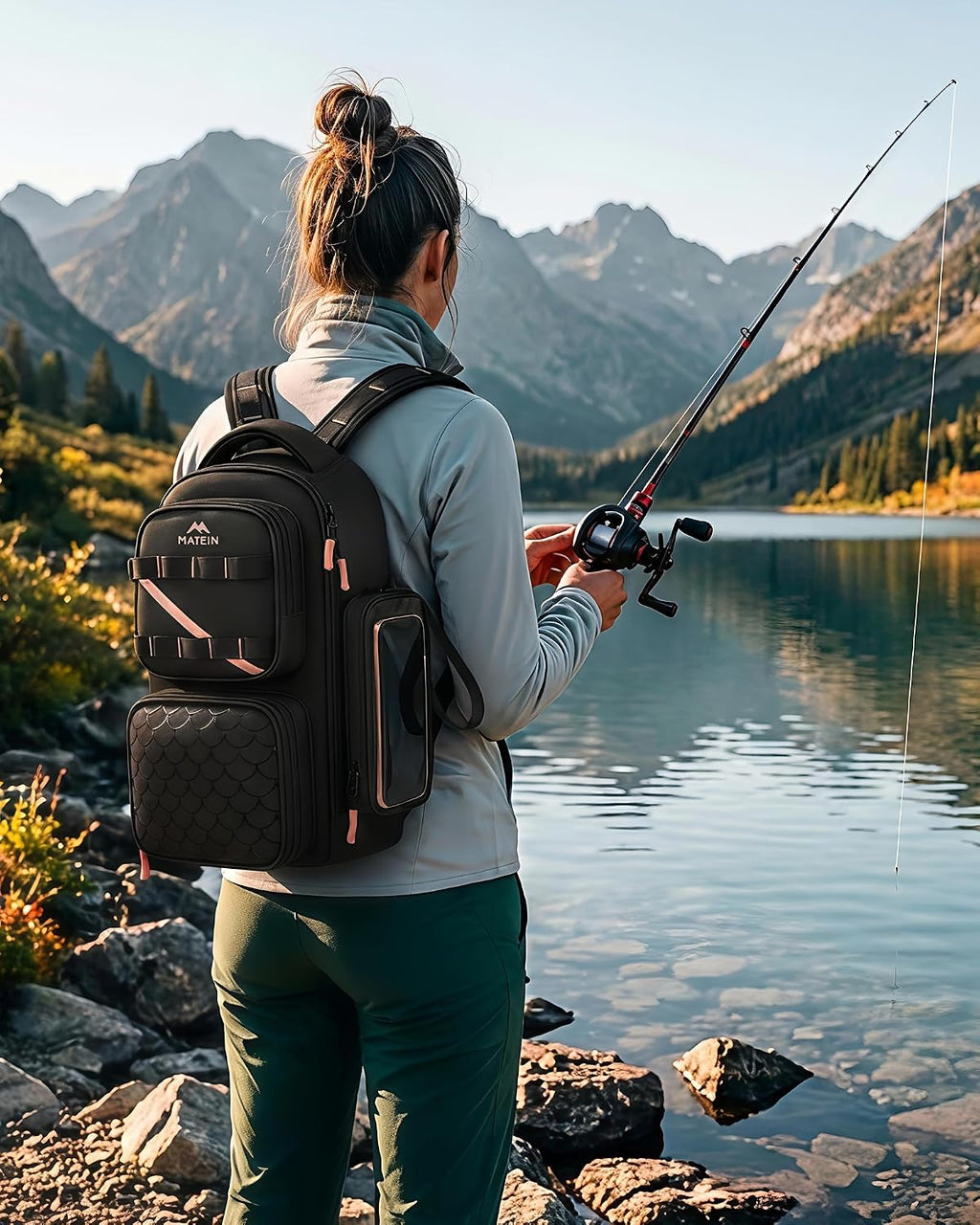 MATEIN Fishing Sling Bag with Phone Pouch, 3600 Tackle Box Backpack