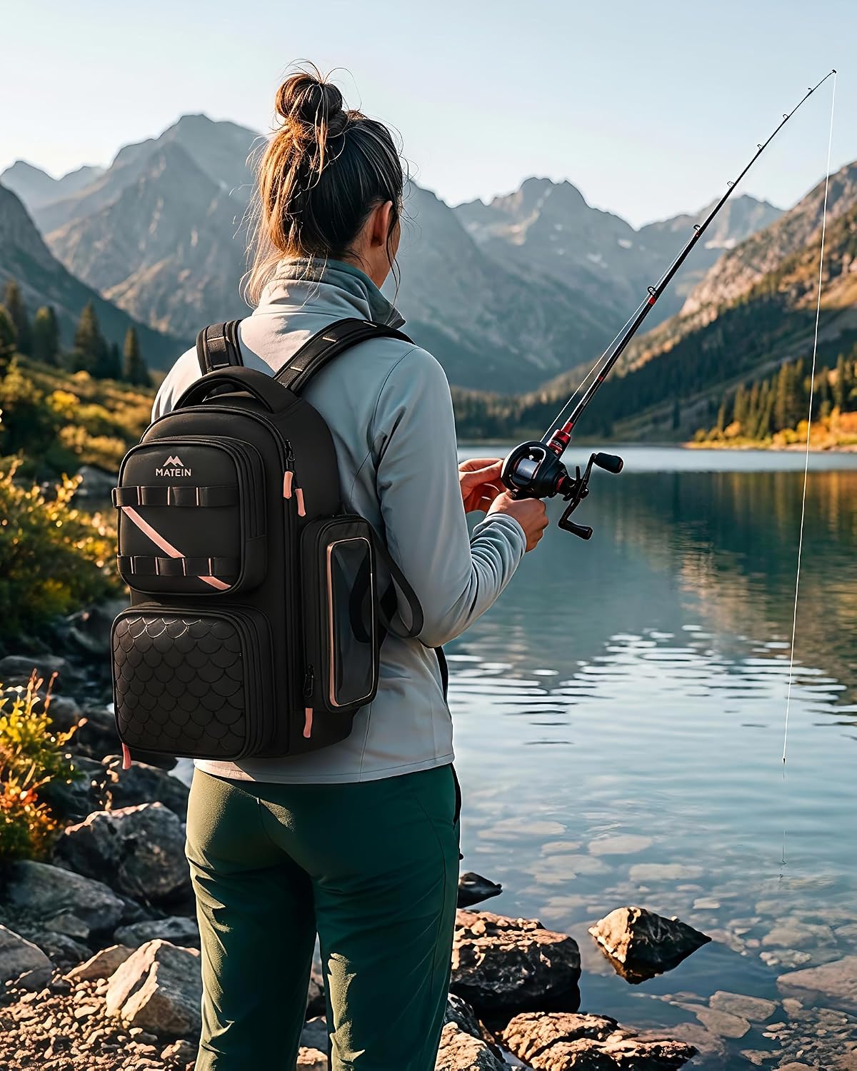 MATEIN Fishing Sling Bag with Phone Pouch, 3600 Tackle Box Backpack